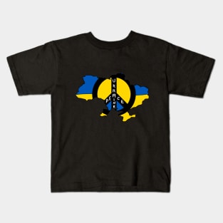 Peace Ukraine Flag Map Kids T-Shirt